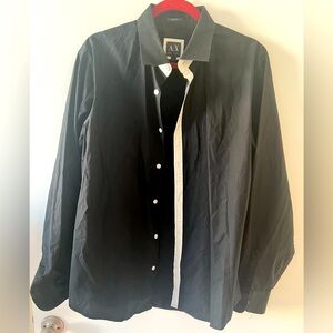 Men’s Black Button Down Dress Shirt A/X size 15.5-17